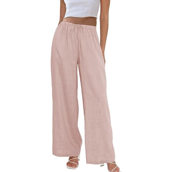 NWT ~ Women's Dusty Pink Flowy Palazzo Pants ~ Pockets & Wide Leg ~ Plus Size 2X - Picture 2 of 3